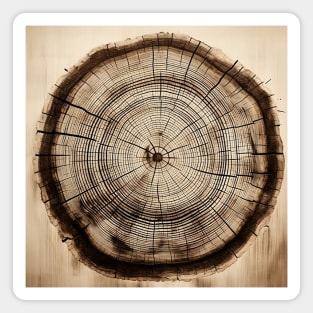 Tree Rings: Layers of Time on a Dark Background Magnet